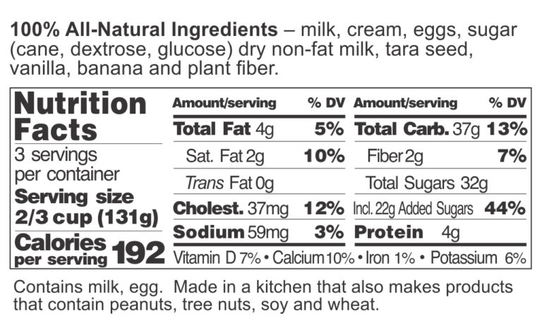 Banana Gelato FDA Label
