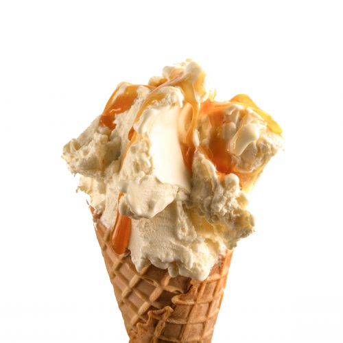 Caramel gelato Cone