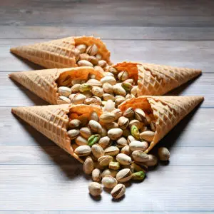 Pistachio Nuts in Waffle Cones