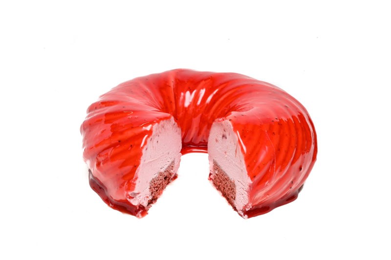 Strawberry Gelato Cake - cut