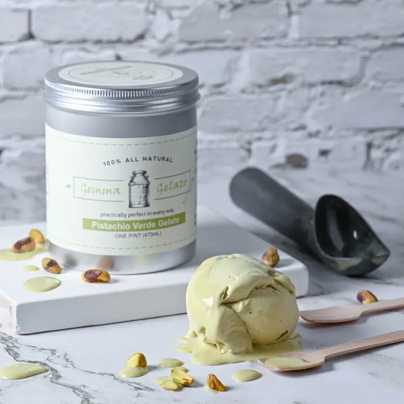 Pistachio Gelato Pint and Scoop