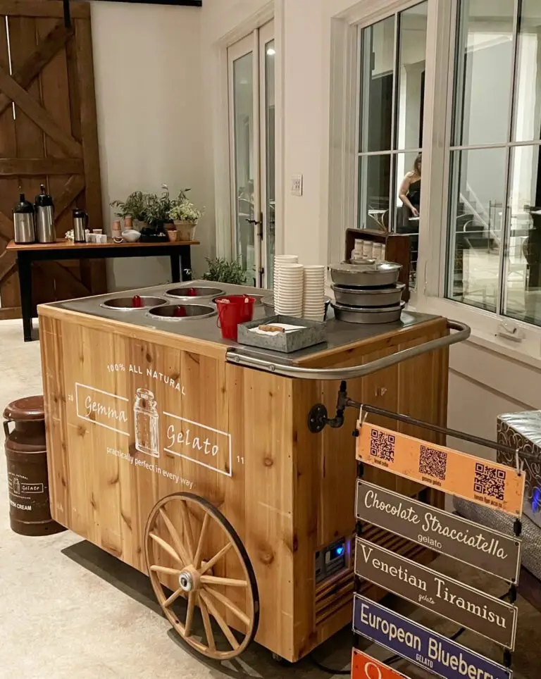 Italian Gelato Cart serving artisanal "all natural" gelato and italian ice cream